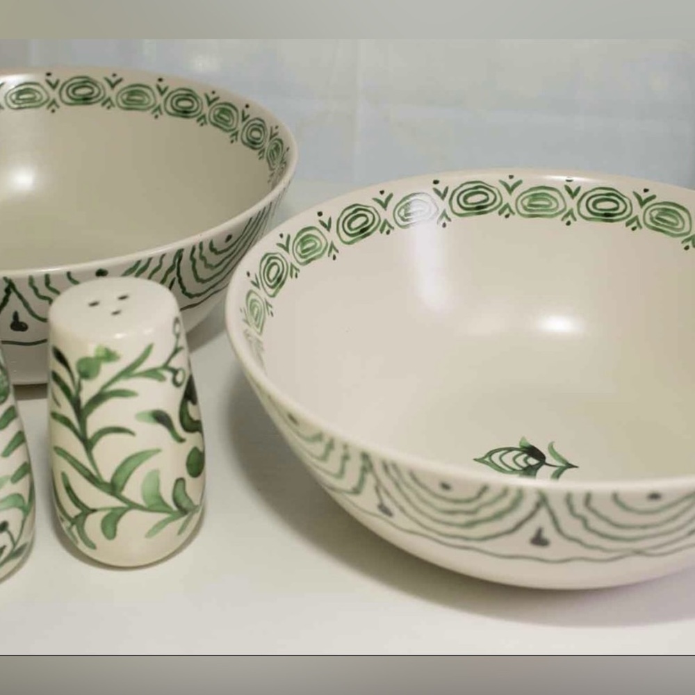 NEW Fitz and Floyd Green and White Serveware Set - Picture 3 of 7